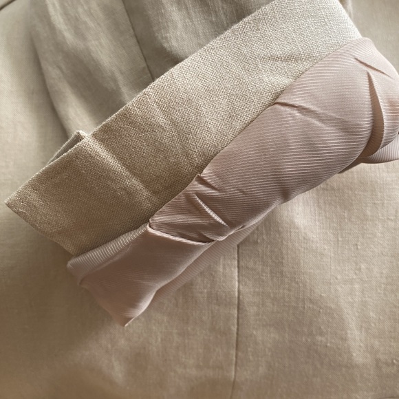 ANDREW FEZZA Men Two Button Linen Blazer Jacket 42L Dress Blazer Tan Beige Cream - Picture 10 of 16